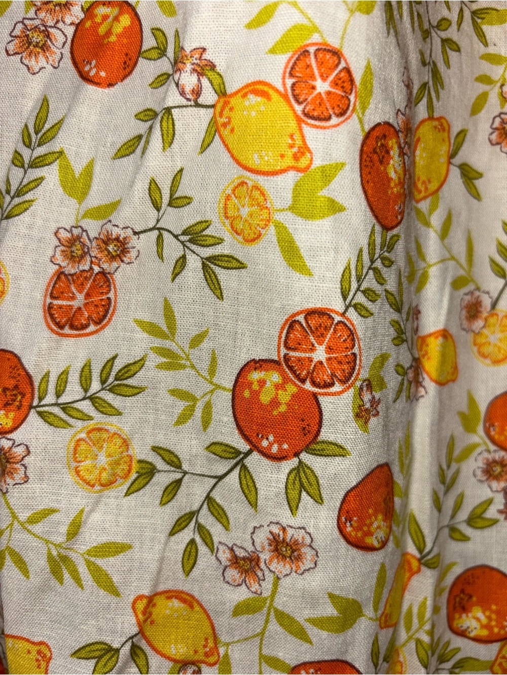 Duluth Trading hemp blend citrus print button-down top size 3X - Picture 3 of 4